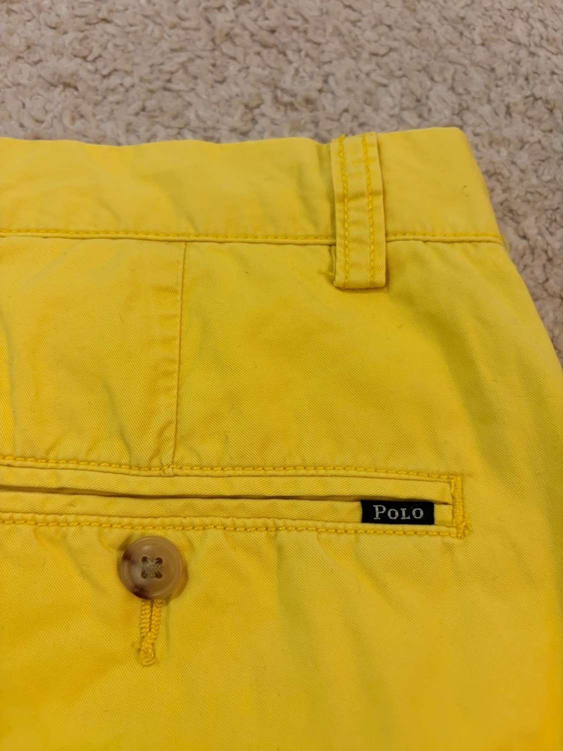 🩳 Short Polo Ralph Lauren - Jaune - Coton Pima - Homme (W31)