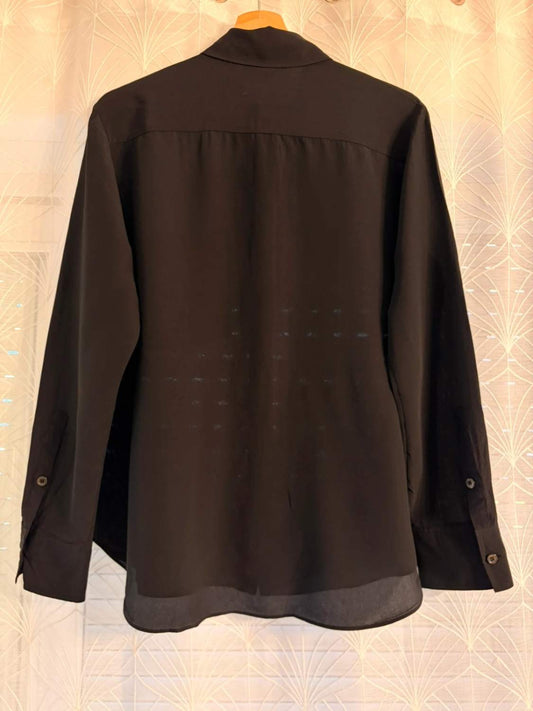 👚 Blusa Zara - Seda - Negro - Transparente - Mujer (M)