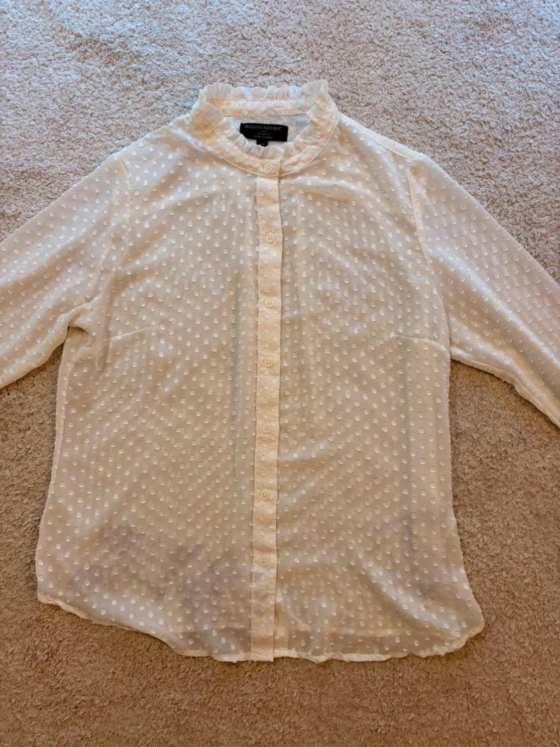 👚 Blouse Banana Republic - Crème - Transparente - Femme (M)