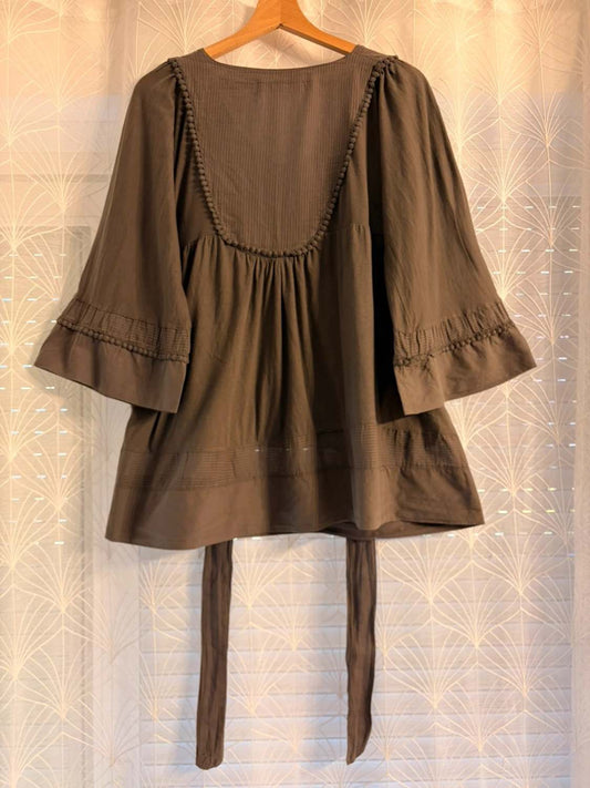 👚 Blusa Zara - Gris - Algodón Orgánico - Mujer (L)