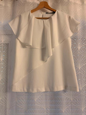 👚 Blouse Zara Basic - Blanc - Sans Manches - Femme (M)
