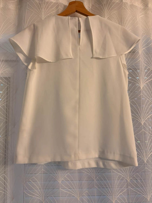 👚 Blusa Zara básica - Blanco - Sin mangas - Mujer (M)