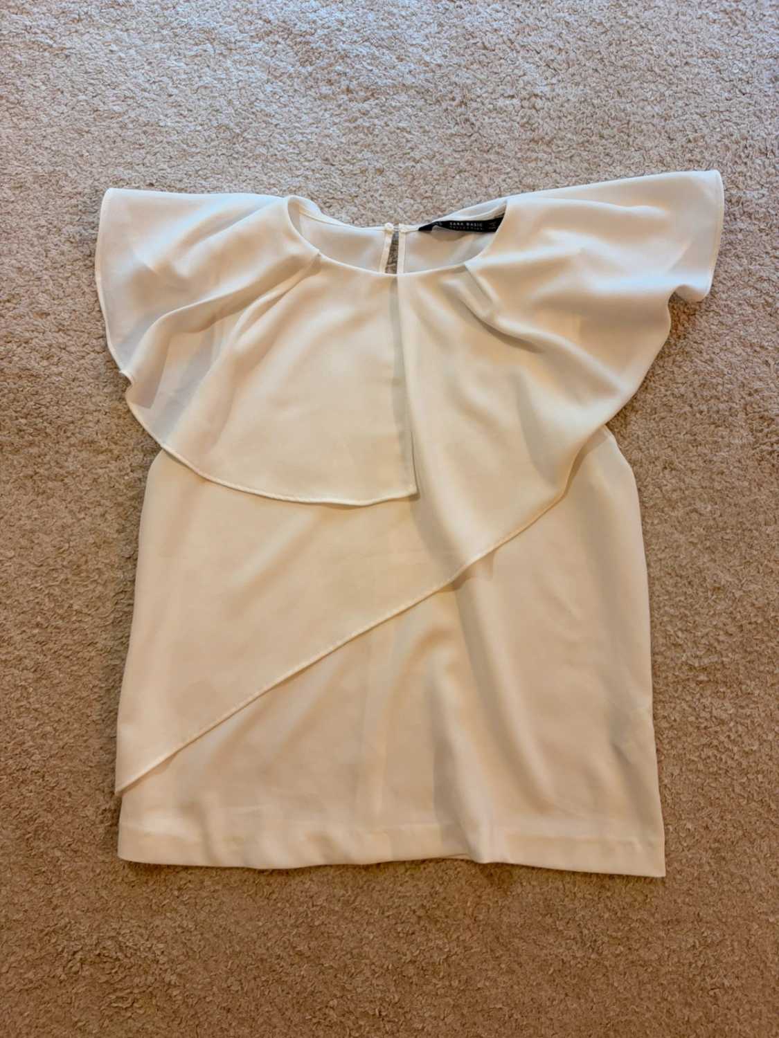 👚 Blouse Zara Basic - Blanc - Sans Manches - Femme (M)