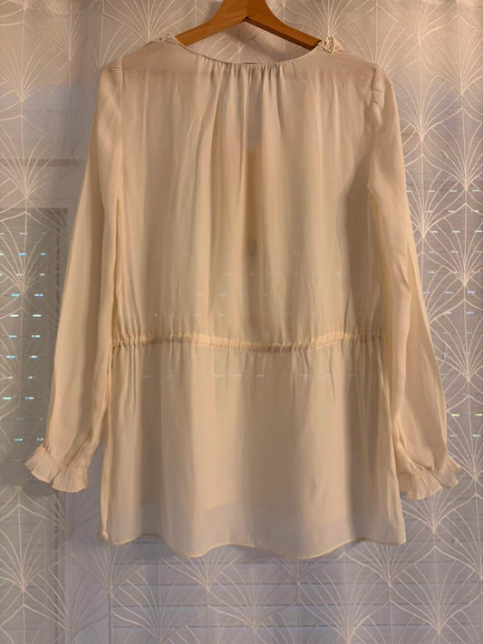 👚 Zara Basic Blouse - Cream - Transparent - Women (XS)