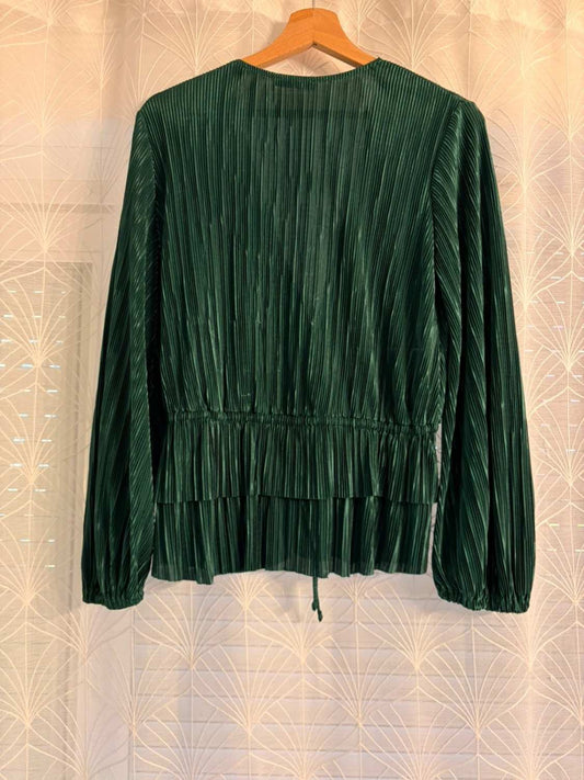 👚 Blusa Zara - Verde oscuro - Cuello en V - Mujer (M)