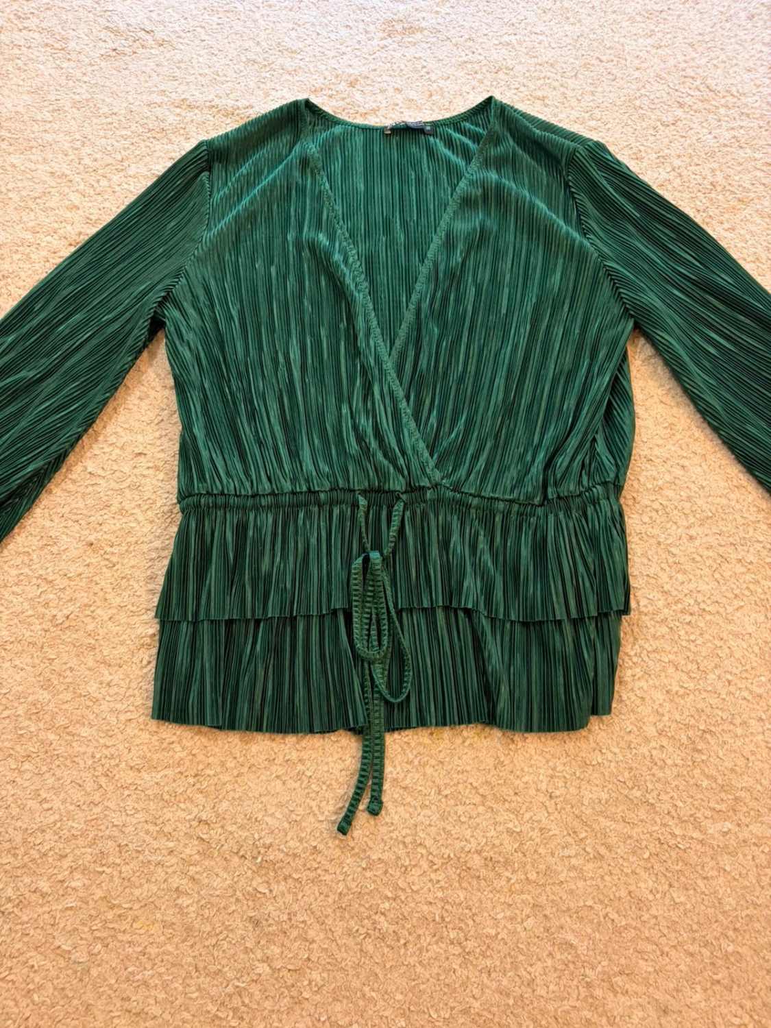 👚 Blouse Zara - Vert Foncé - Col V - Femme (M)