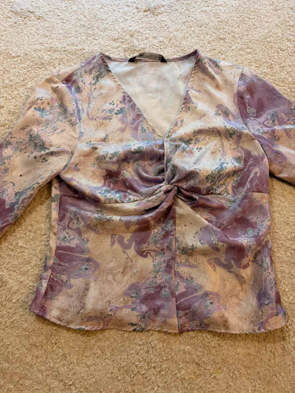 👚 Blouse Zara - Multicolore - Col V - Femme (S)