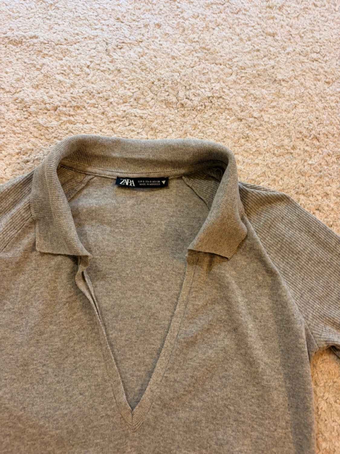 👚 Blouse Zara - Gris - Col V - Femme (S)