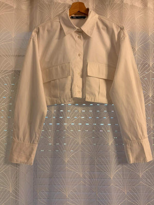 👚 Blouse Zara - Blanc - Crop Top - Femme (S)