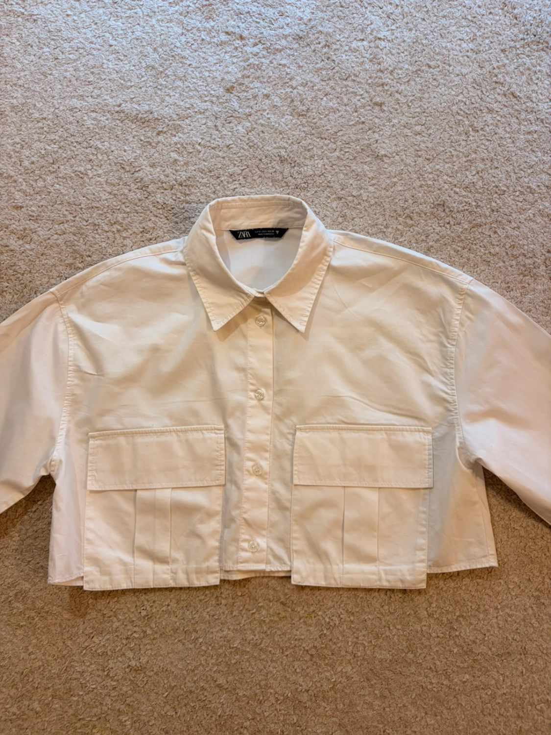 👚 Blouse Zara - Blanc - Crop Top - Femme (S)