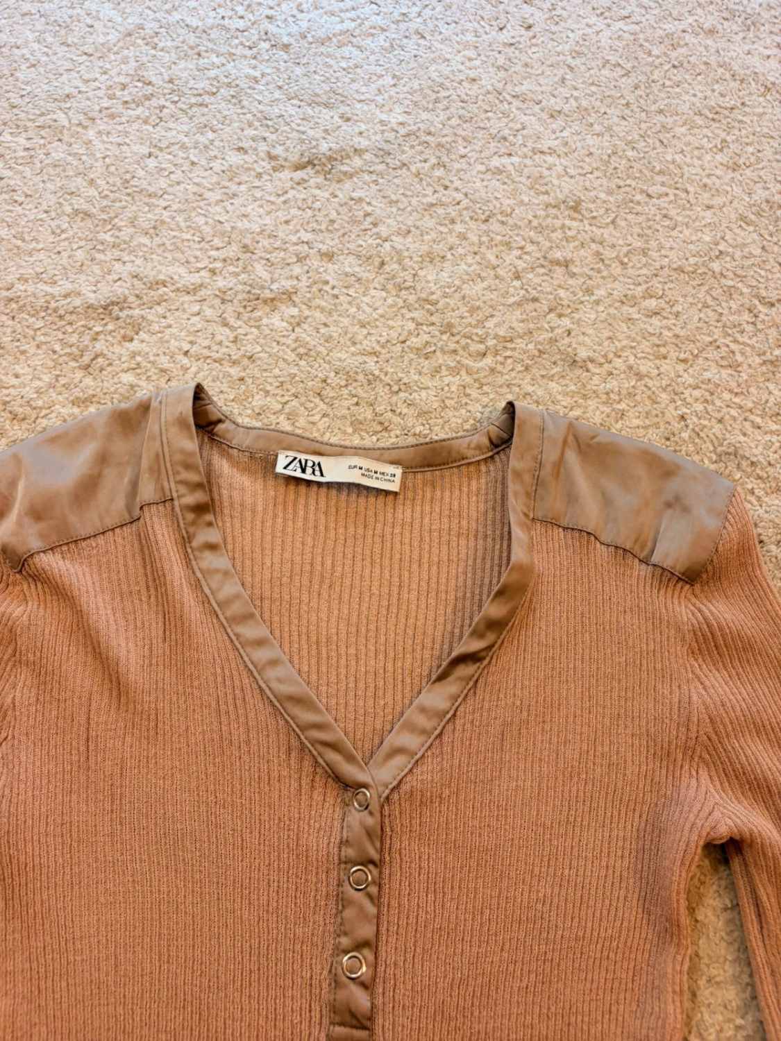👚 Top Zara - Beige - Col V - Femme (M)