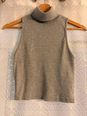 Top Col Roulé Zara Gris Sans Manches Femme - Taille M | Seconde Main