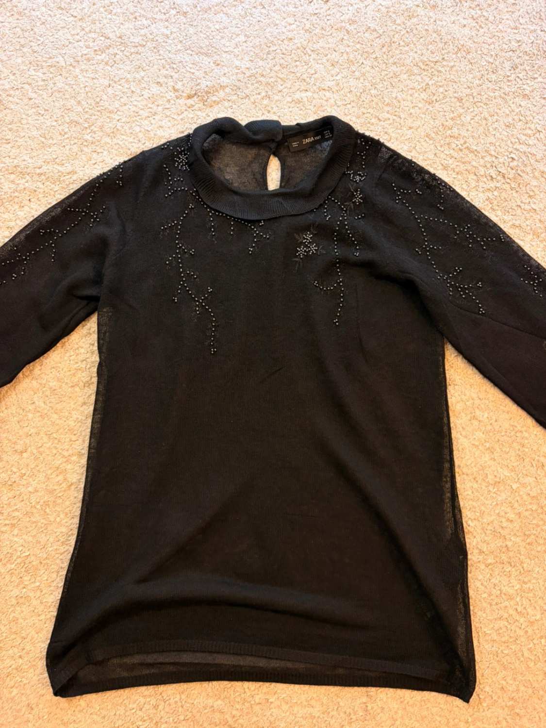 👚 Top Zara Knit - Noir - Translucide - Femme (S)