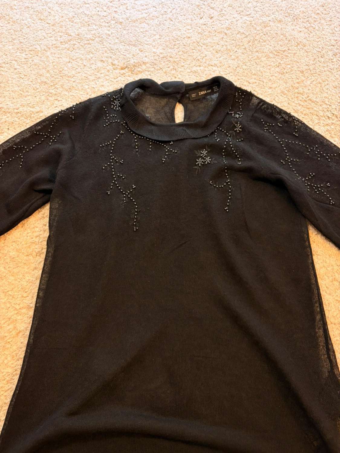 👚 Top Zara Knit - Noir - Translucide - Femme (S)