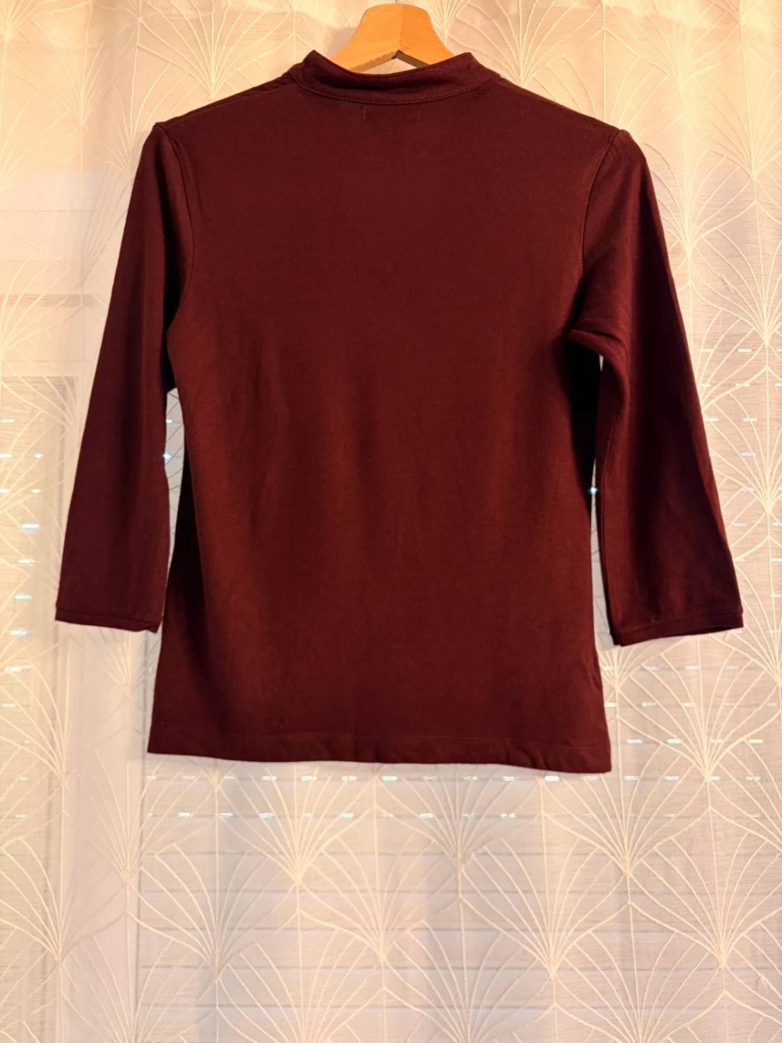 👚 Top Zara - Bordeaux - Col V - Femme (M)
