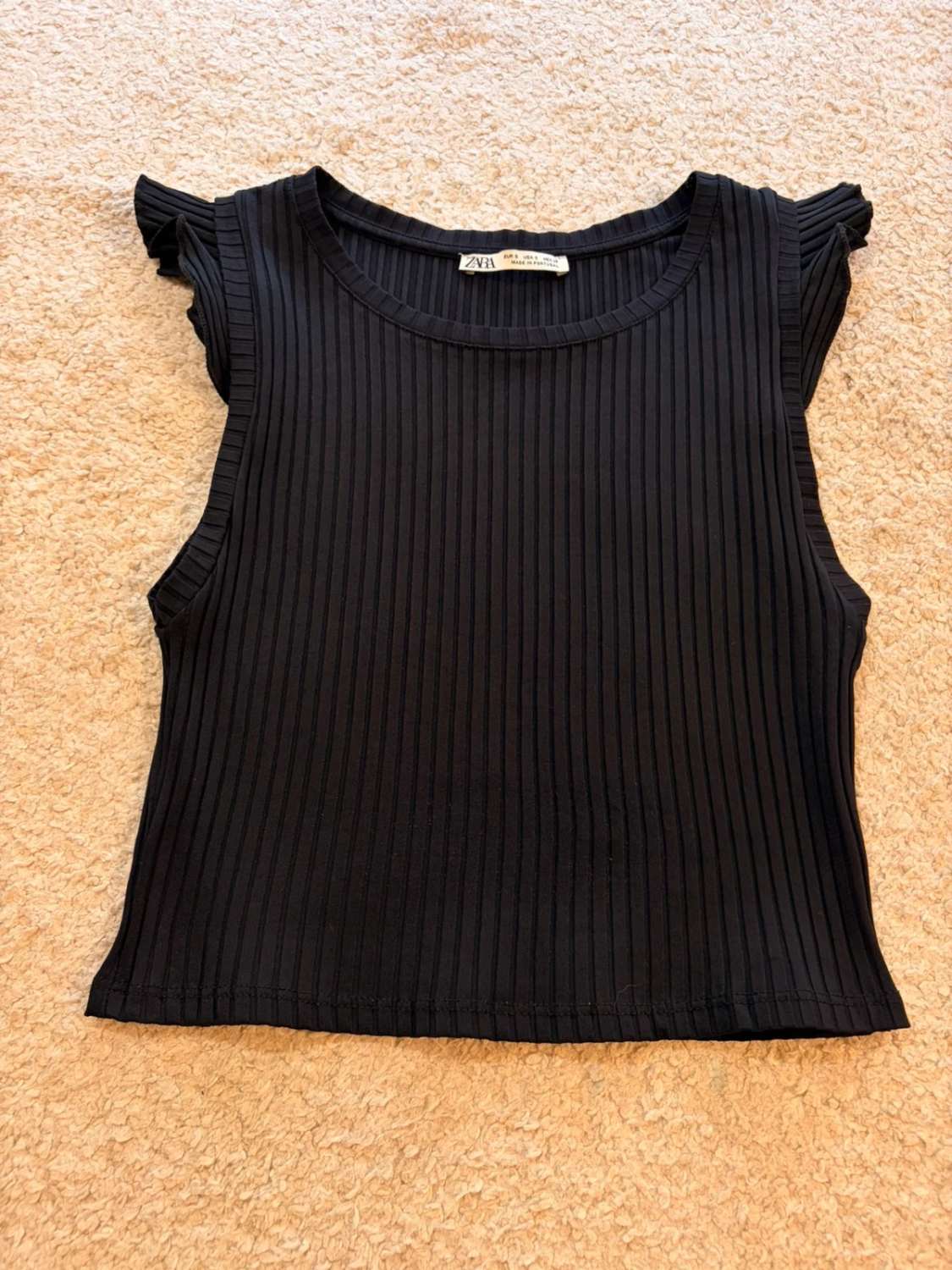 👚 Top Zara - Noir - Sans Manches - Femme (S)