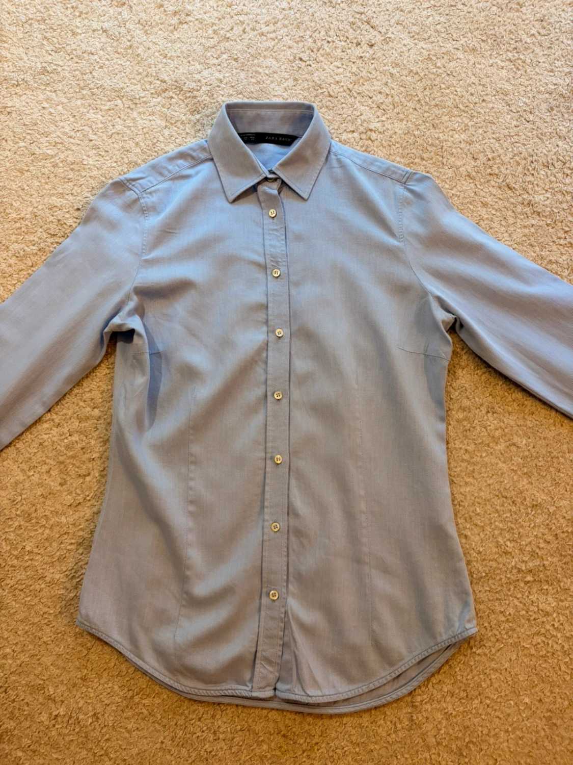 👕 Camisa Zara Básica - Azul Claro - Mujer (XS)