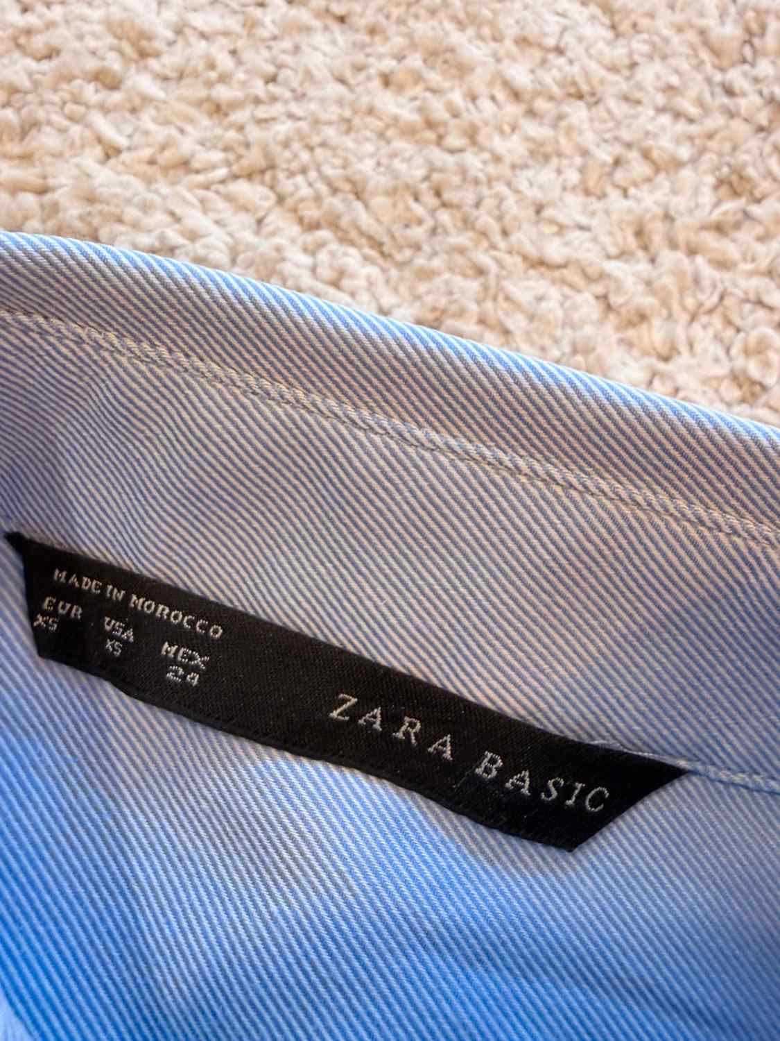 👕 Camisa Zara Básica - Azul Claro - Mujer (XS)