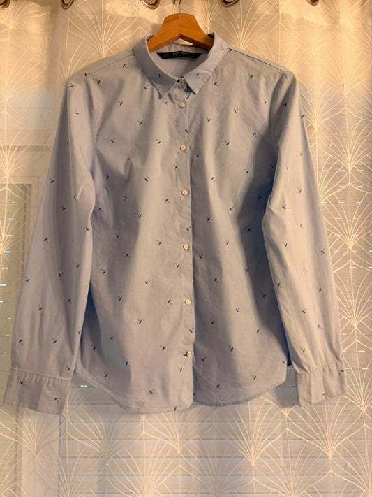 👕 Chemise Zara Basic - Rayée - Motifs Parapluies - Femme (L)