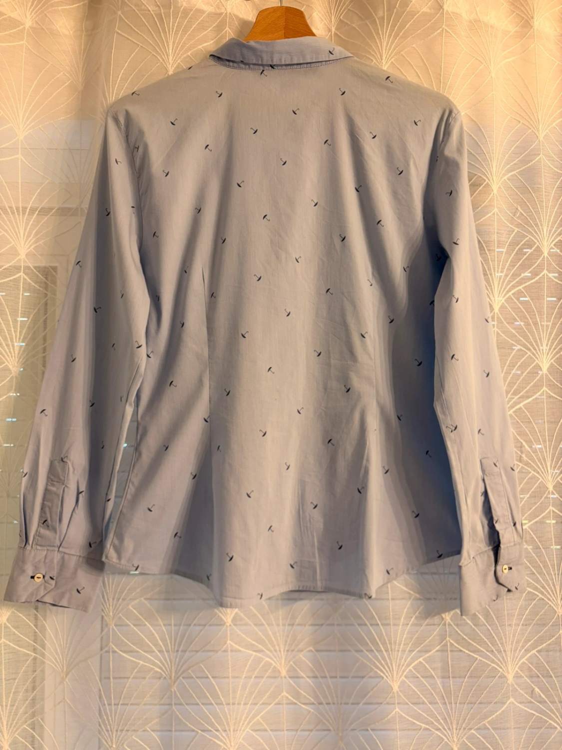 👕 Zara Basic Shirt - Striped - Umbrella Patterns - Women (L)