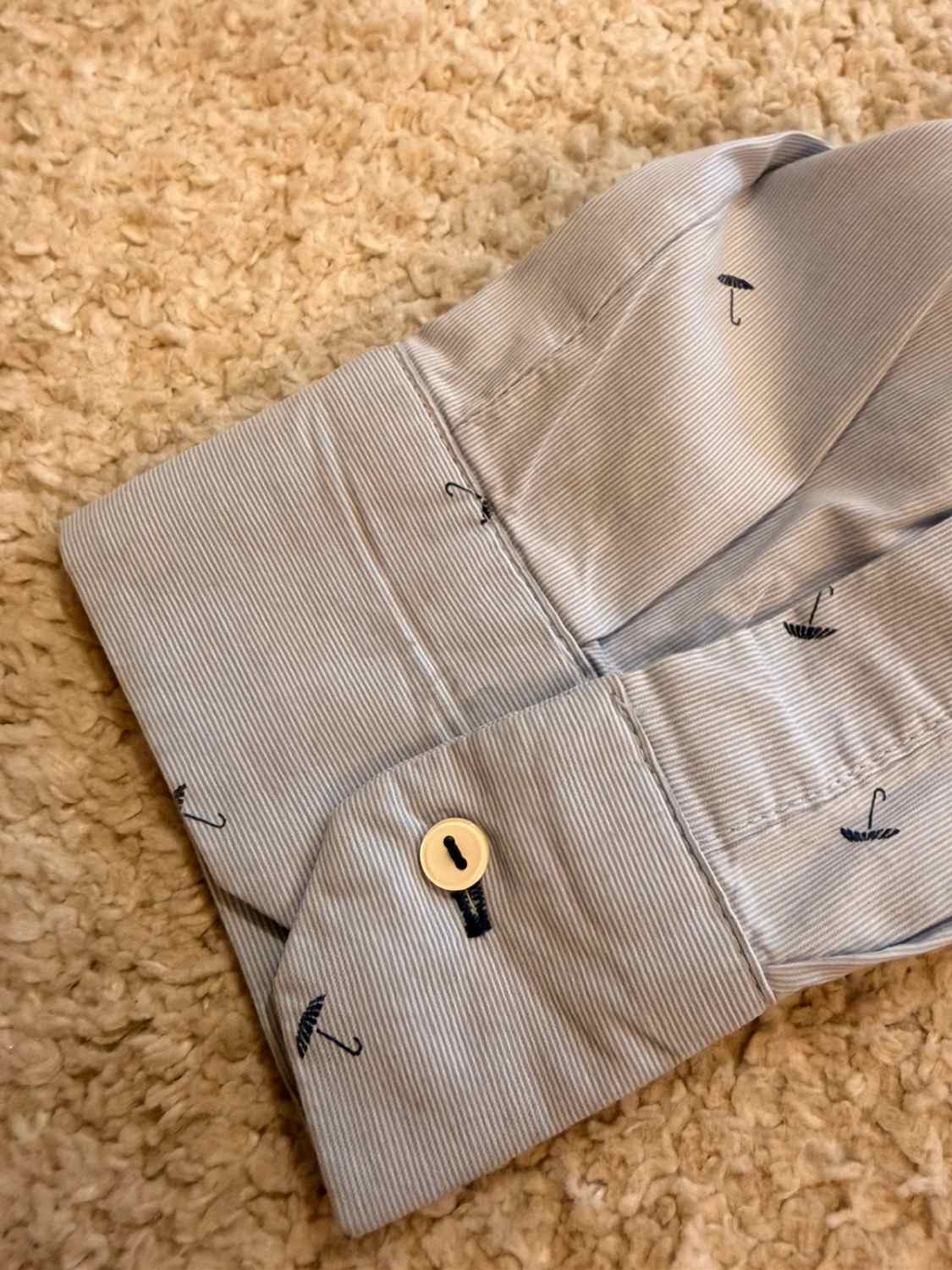👕 Zara Basic Shirt - Striped - Umbrella Patterns - Women (L)