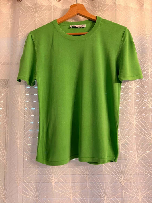 👕 T-shirt Zara - Vert - Femme (L)