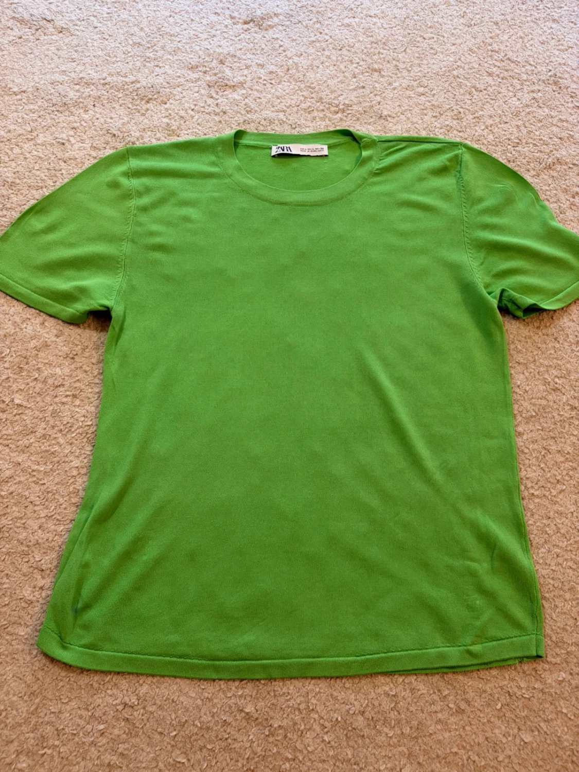 👕 T-shirt Zara - Vert - Femme (L)
