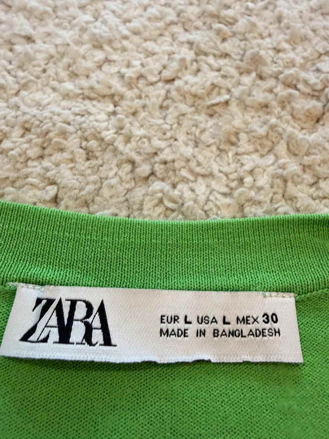👕 T-shirt Zara - Vert - Femme (L)