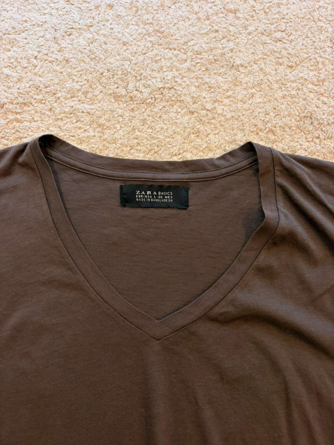 👕 T-shirt Zara Basic - Gris Foncé - Femme (L)