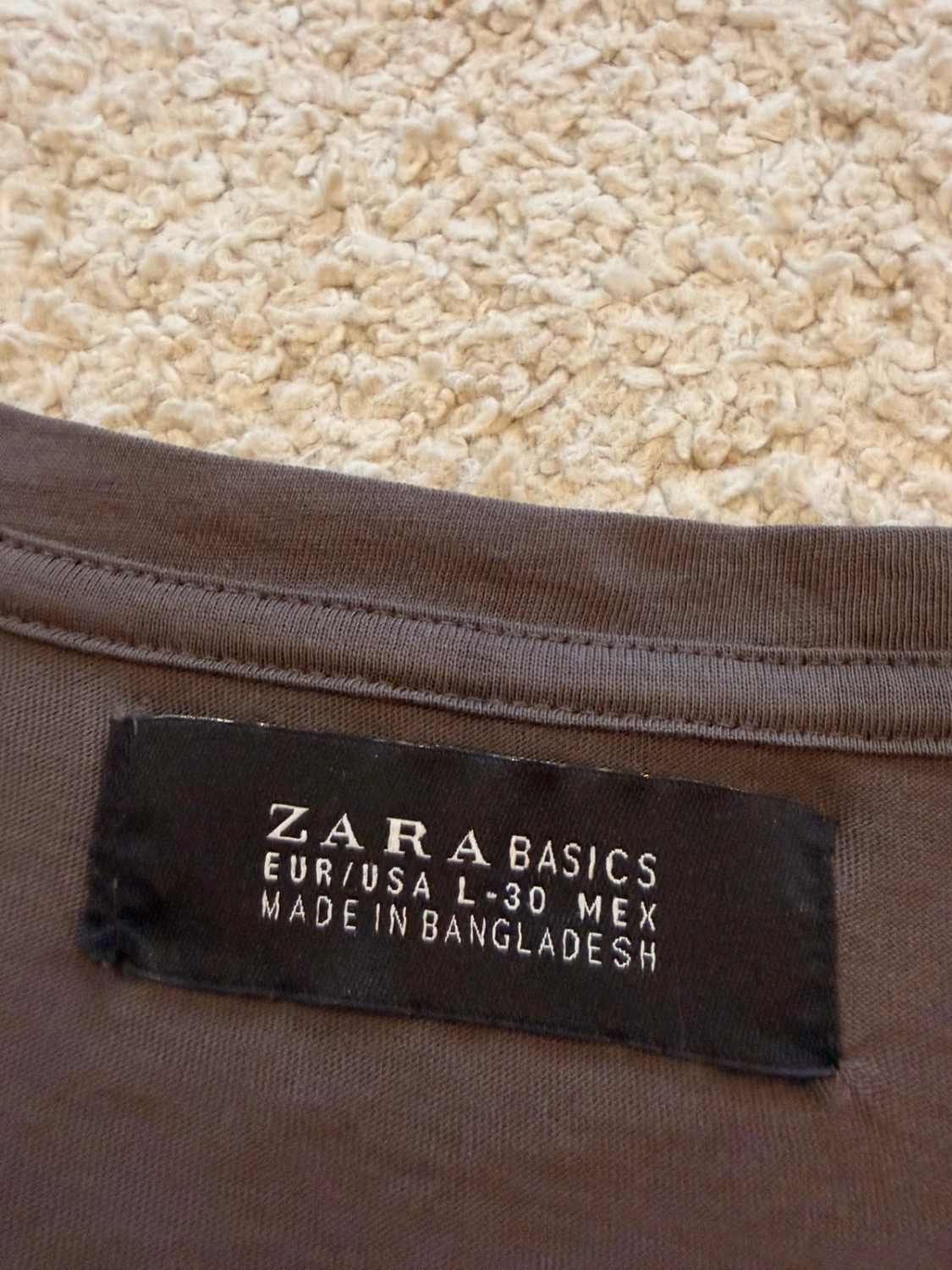 👕 T-shirt Zara Basic - Gris Foncé - Femme (L)