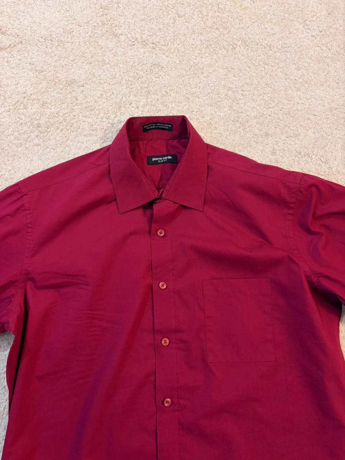 Chemise Pierre Cardin Slim Fit - Bordeaux - Homme (L)