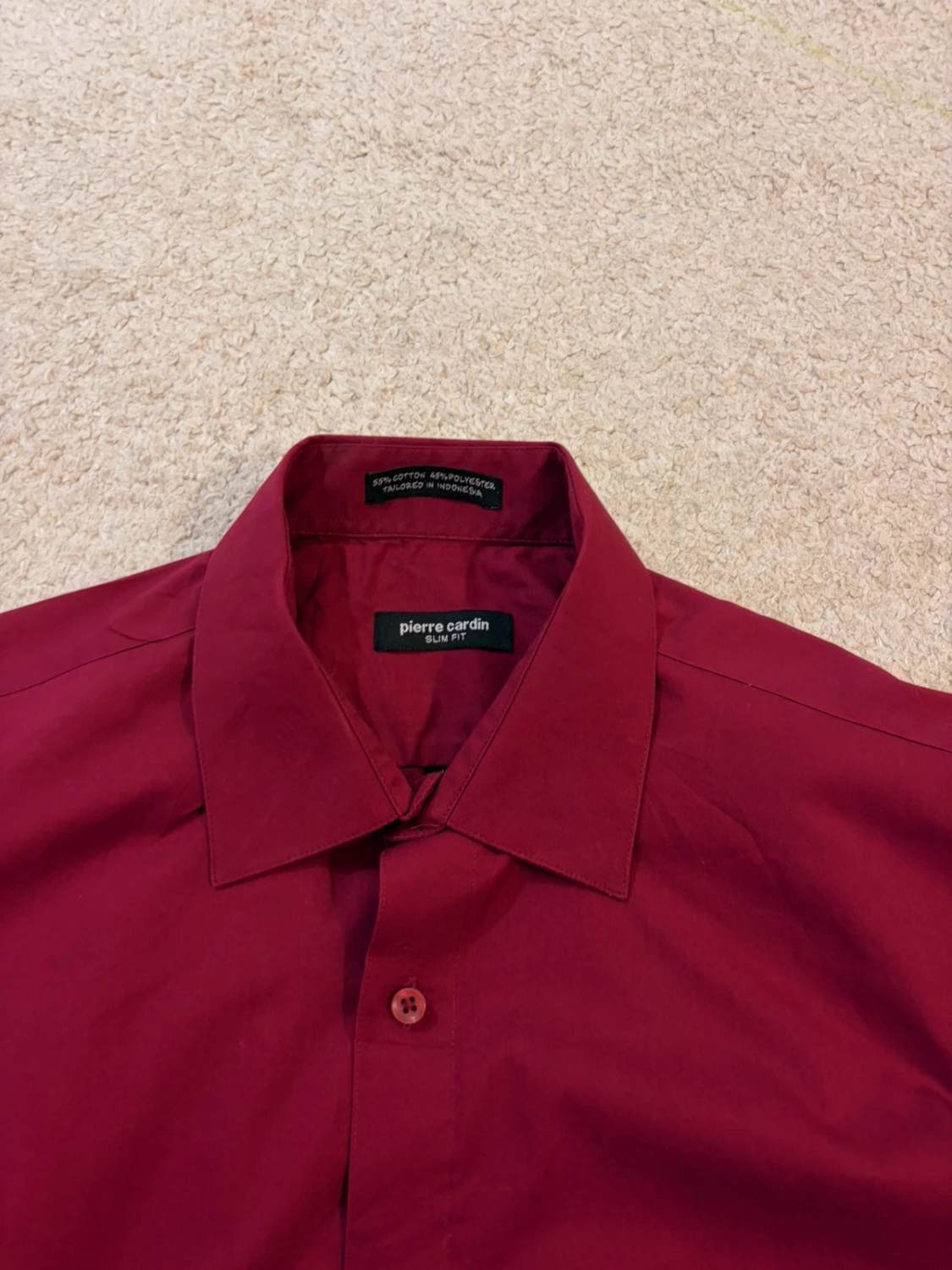 Chemise Pierre Cardin Slim Fit - Bordeaux - Homme (L)