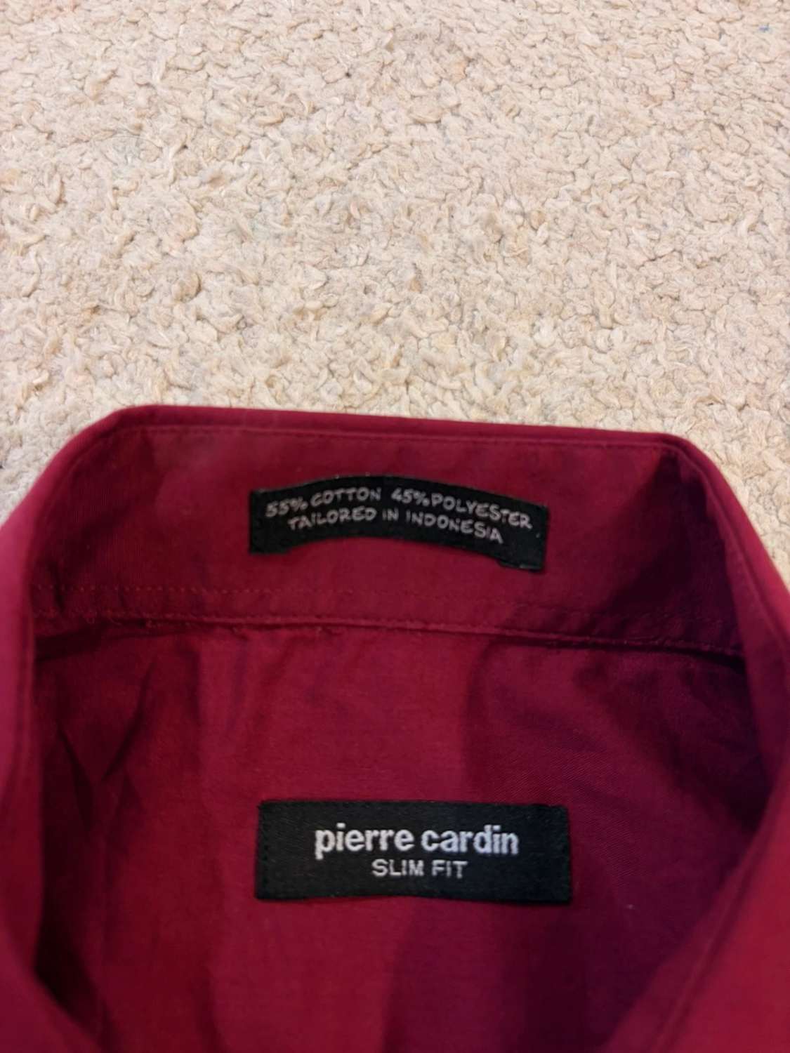 Chemise Pierre Cardin Slim Fit - Bordeaux - Homme (L)