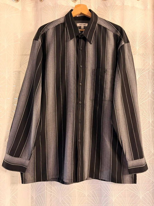 Chemise Pierre Cardin à Rayures - Noir & Gris - Homme (L)