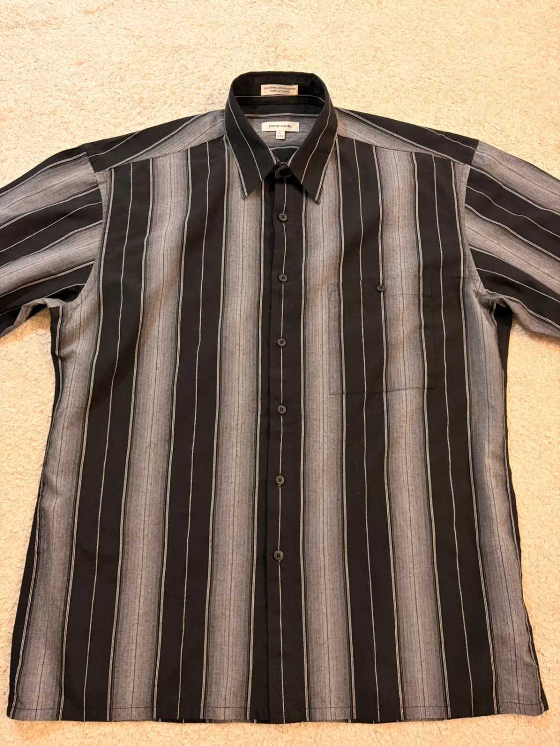 Chemise Pierre Cardin à Rayures - Noir & Gris - Homme (L)