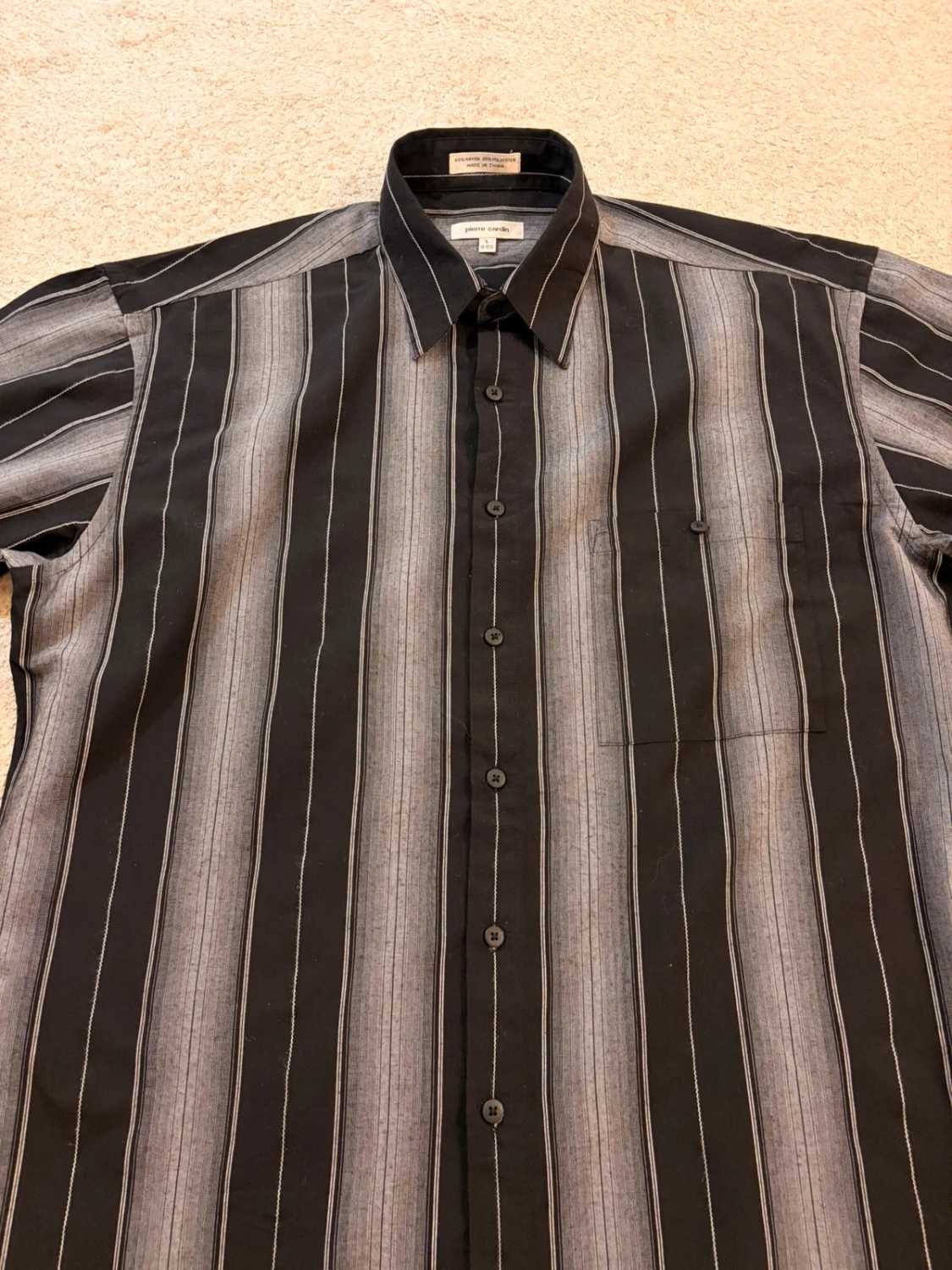 Chemise Pierre Cardin à Rayures - Noir & Gris - Homme (L)