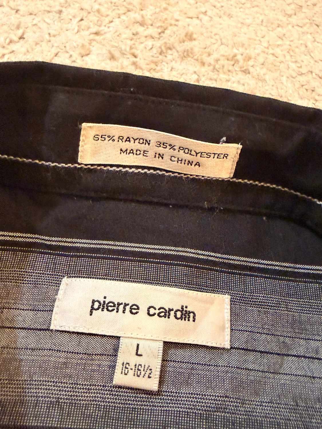 Chemise Pierre Cardin à Rayures - Noir & Gris - Homme (L)