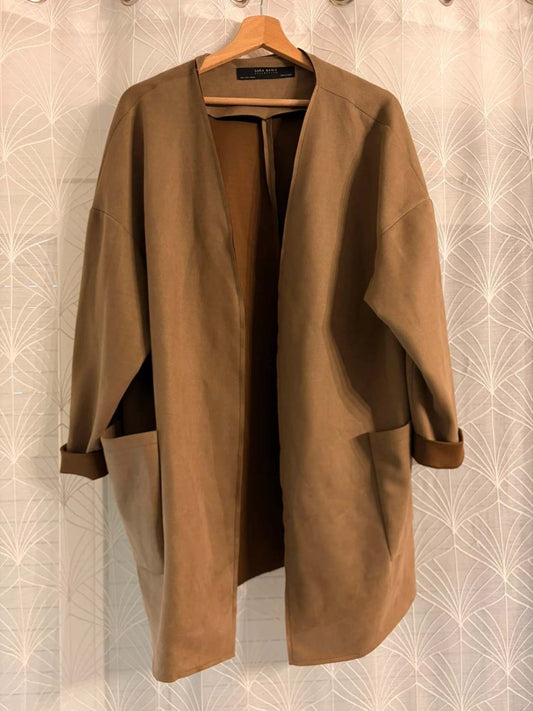 🧥 Cárdigan Zara Básico - Marrón - Mujer (L)