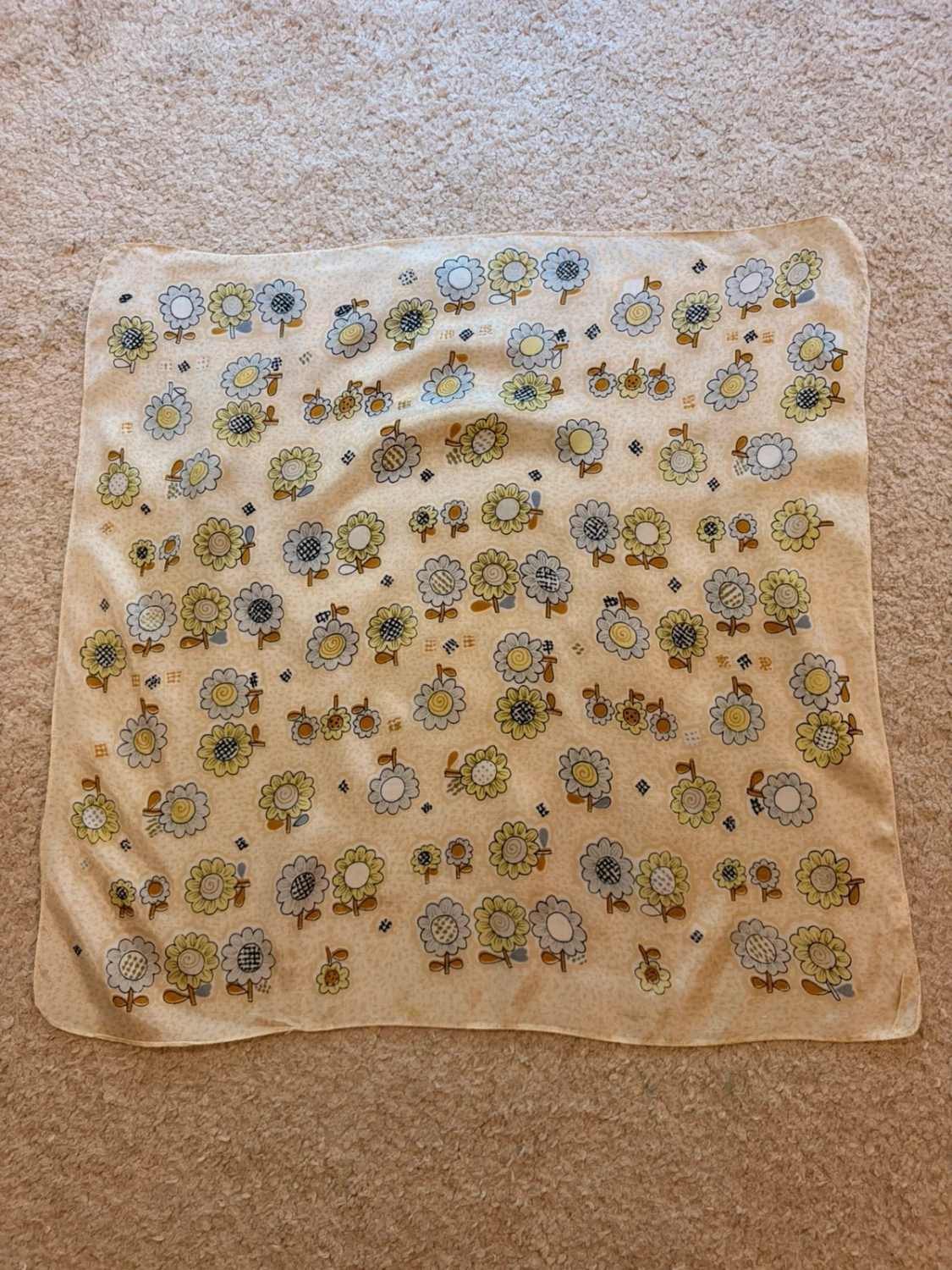 Bandana Beige - Motifs Fleuris - Femme