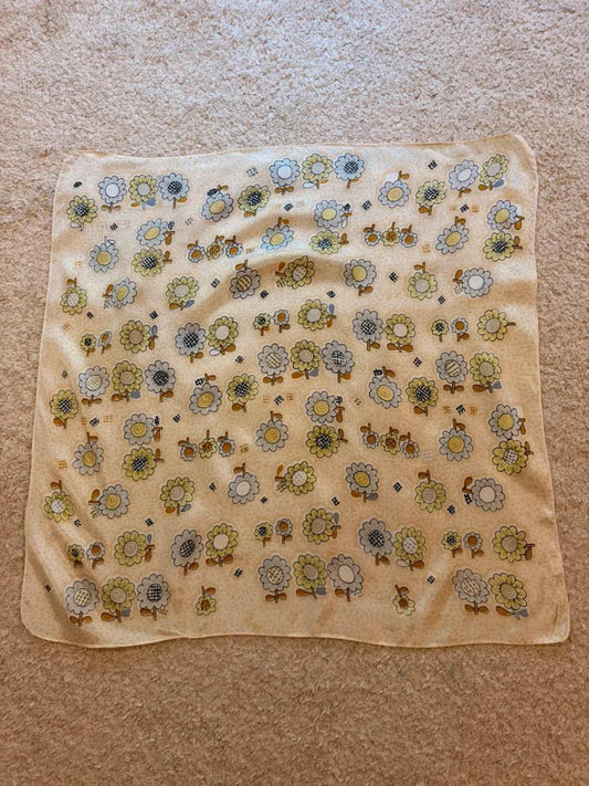 Bandana Beige - Motifs Fleuris - Femme