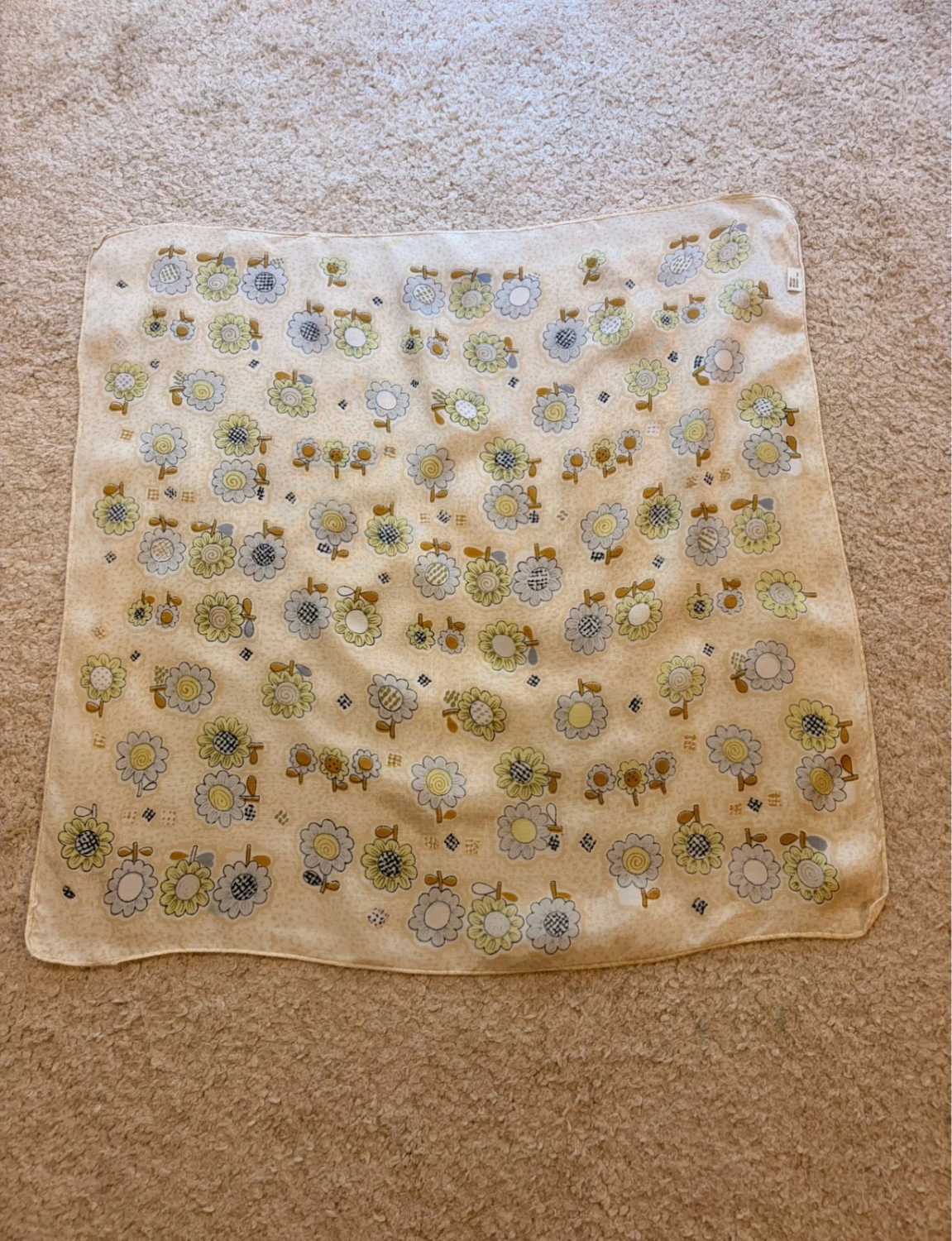 Bandana Beige - Motifs Fleuris - Femme