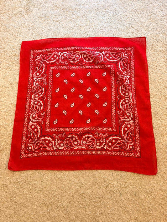 Bandana Rouge - Motifs Blanc & Noir - Unisexe