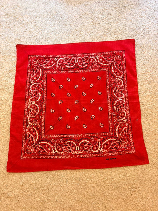 Bandana Rouge - Motifs Blanc & Noir - Unisexe