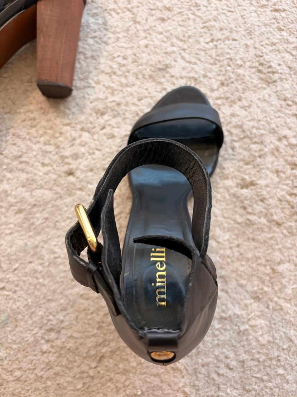 👠 Sandales à talons hauts Minelli - Cuir noir - T.39